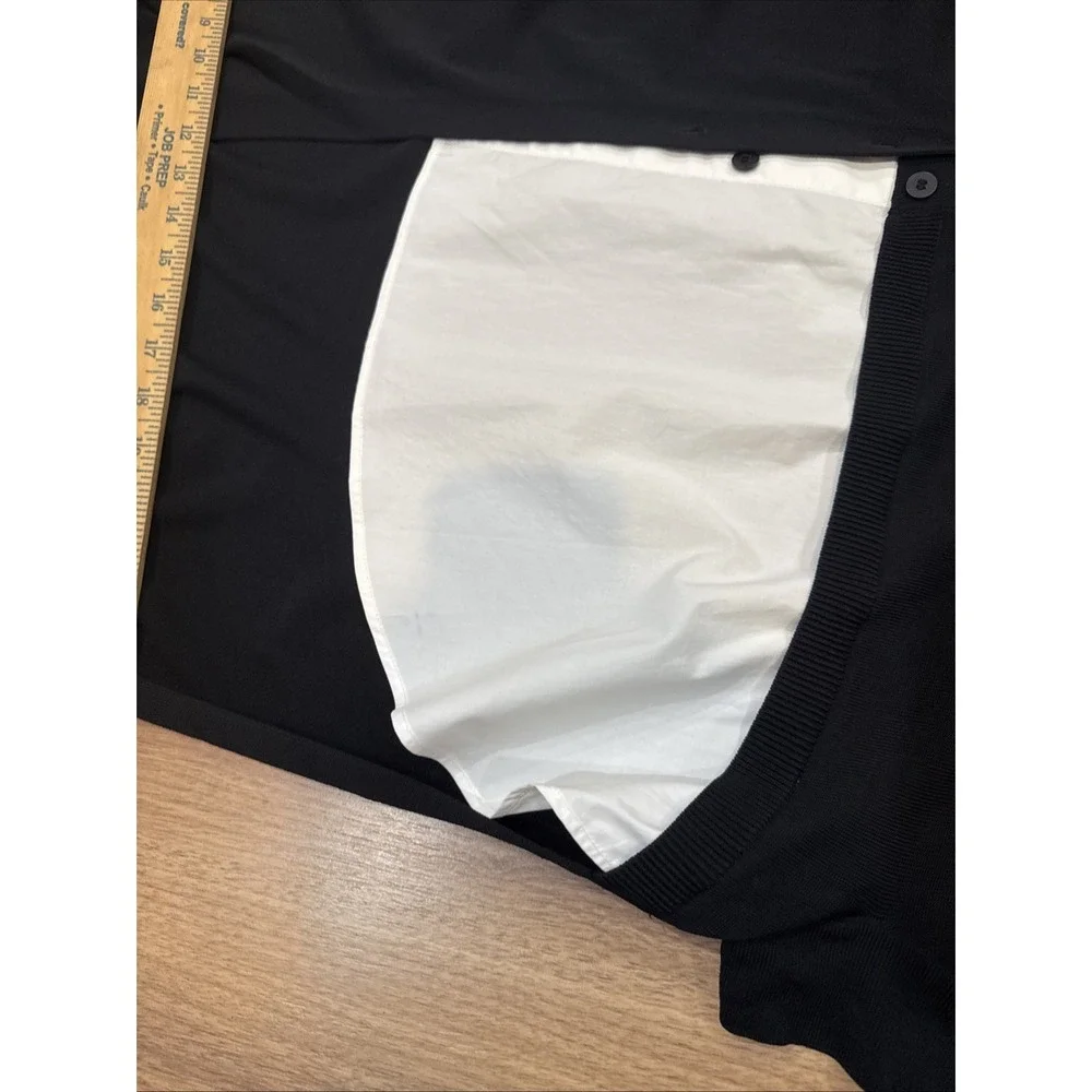COS   Cardigan in Black and White Size S Oversized  Viscose Blend Cotton